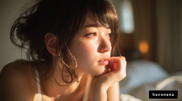 考え込む女性の横顔