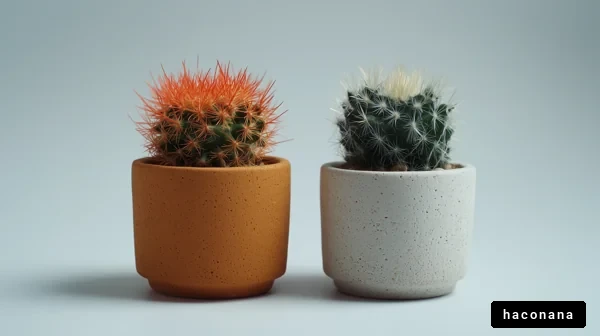カラフルなサボテンの鉢