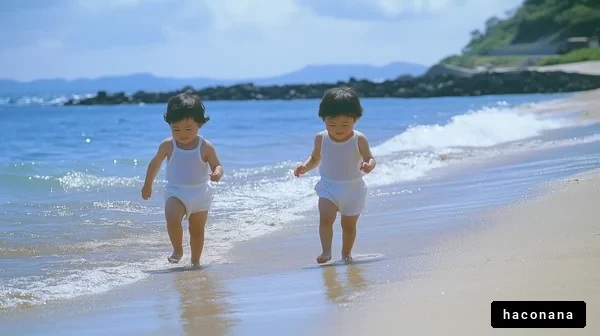 海辺で遊ぶ子供たち