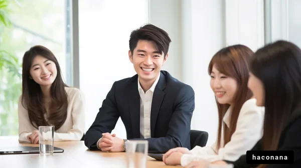 ビジネス会議での笑顔