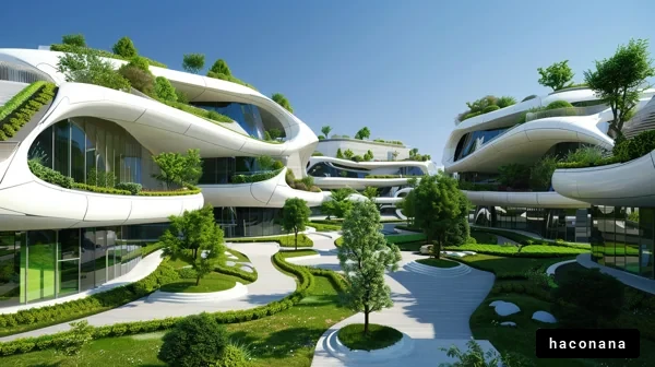 未来的な建築様式と景観