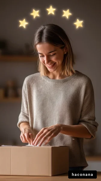 箱を開ける女性