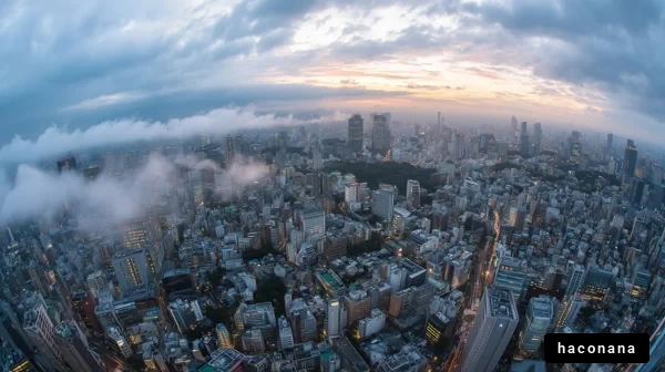 都市の夕暮れの景色