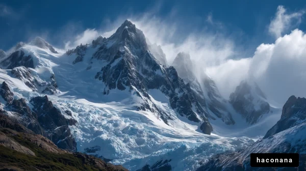雪山と雲の風景