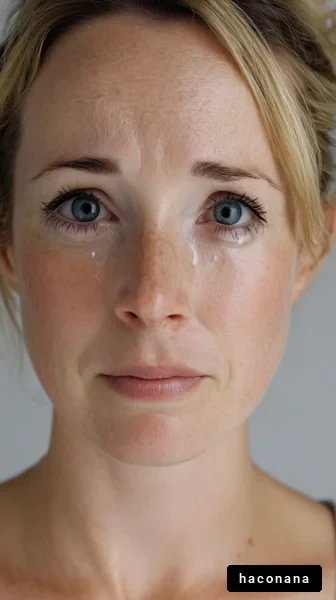 涙する女性の表情