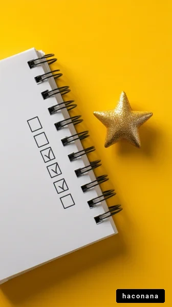 チェックリストと星型の飾り