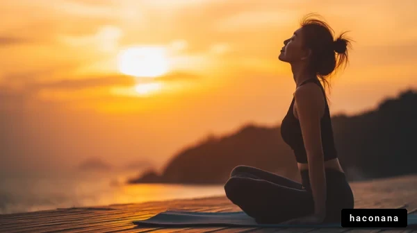 夕焼けでのヨガのひととき