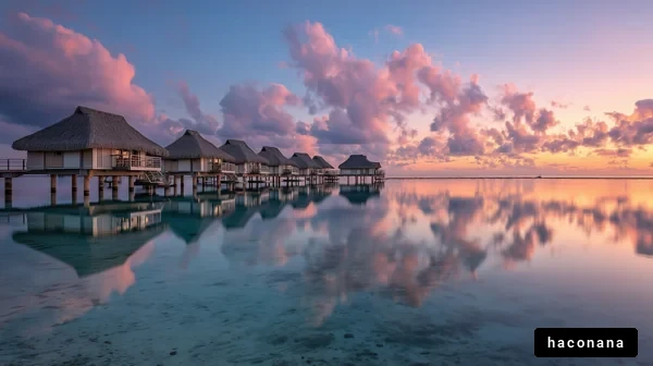 美しい夕焼けのリゾート