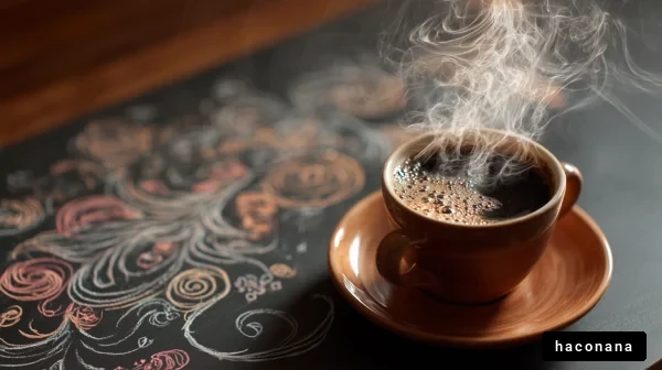 香り高いコーヒーの湯気
