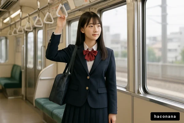 通勤電車の学生