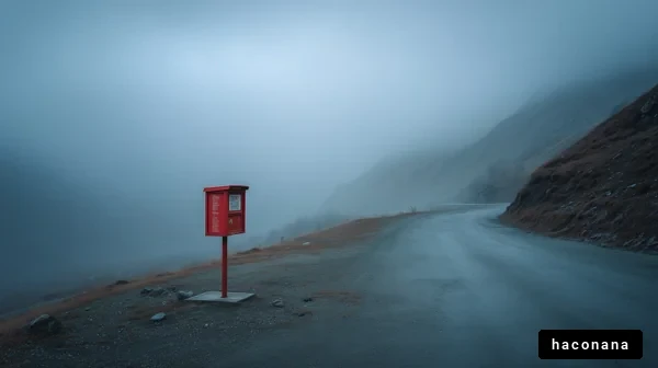 霧の中の郵便ポスト