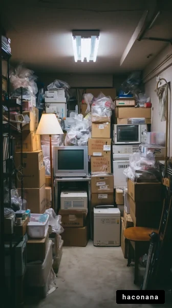 整理されていない物置