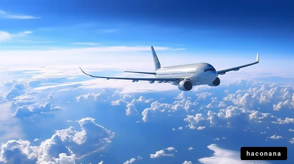 空を飛ぶ航空機の景色