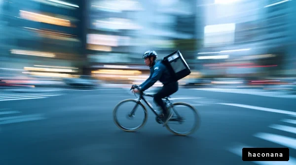 自転車での配達風景