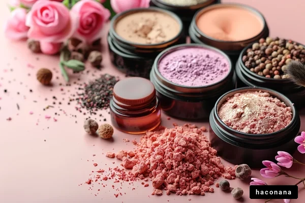 美容アイテムとバラの花