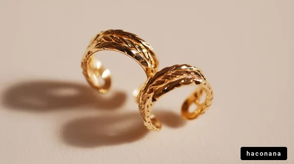 美しい金のイヤリング