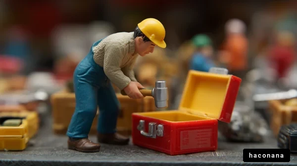 作業する小人のフィギュア