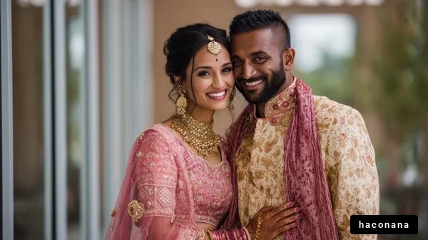 華やかな伝統衣装のカップル