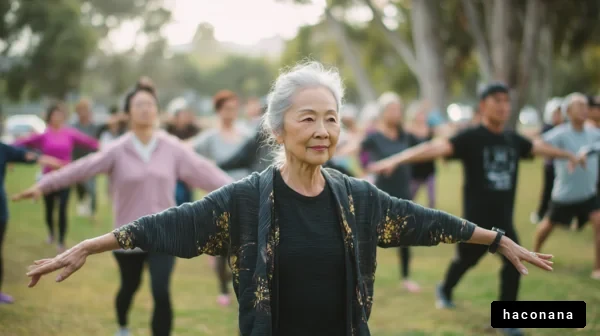 公園での健康体操