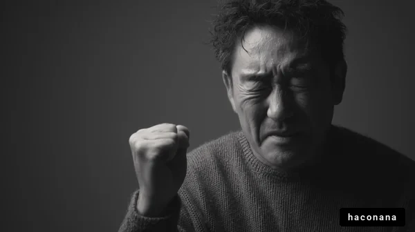 感情を表現する男性