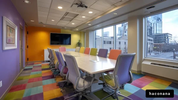 カラフルな会議室の景観