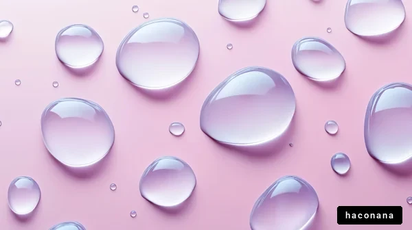 ピンクの背景に水滴