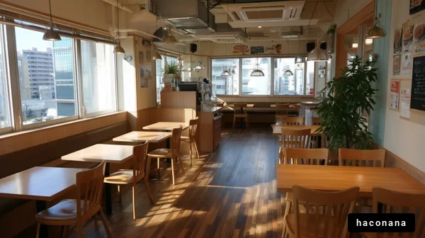 明るいカフェの内装