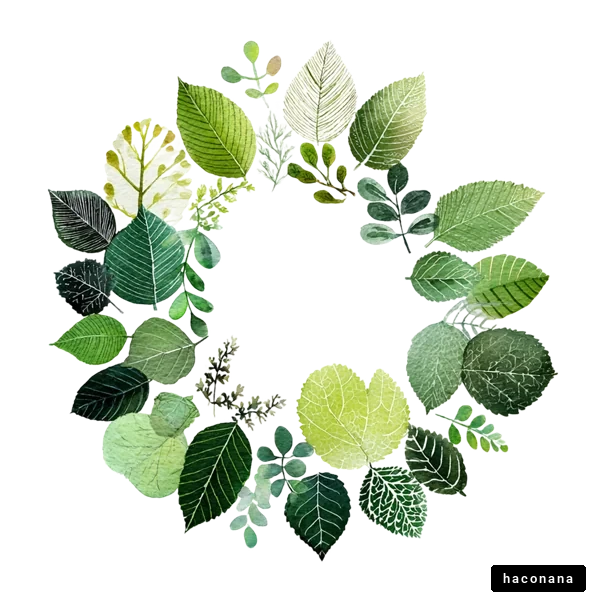 緑の葉の美しいリース