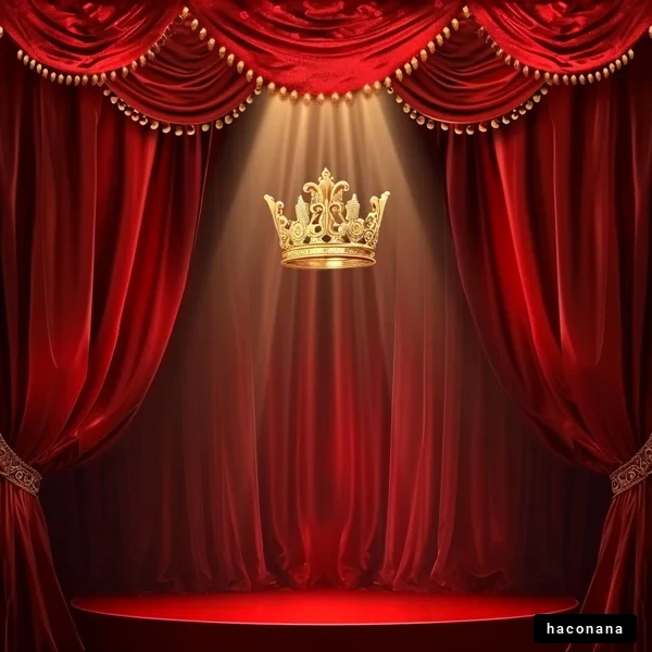 舞台上の王冠とカーテン