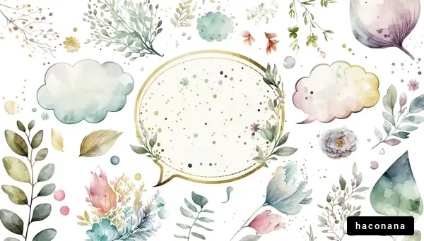 かわいい水彩の装飾イラストセット