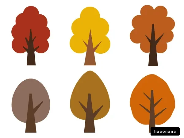 カラフルな木のイラスト