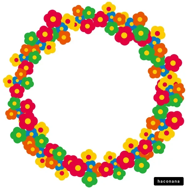 カラフルな花のリース