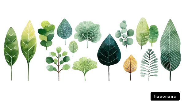 さまざまな葉のイラスト