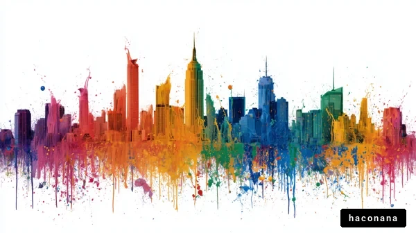 カラフルな都市の風景