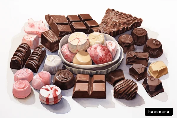 多彩なチョコレートとお菓子