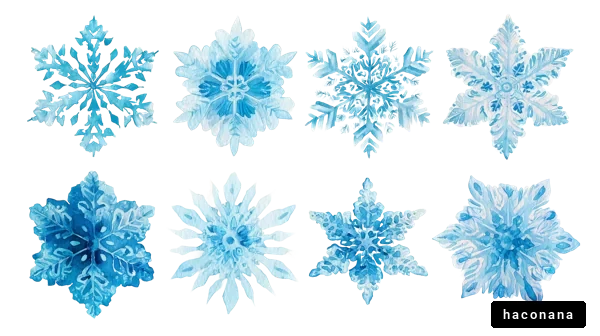 青い雪の結晶柄