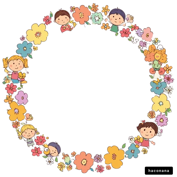 花と子供たちのパターン