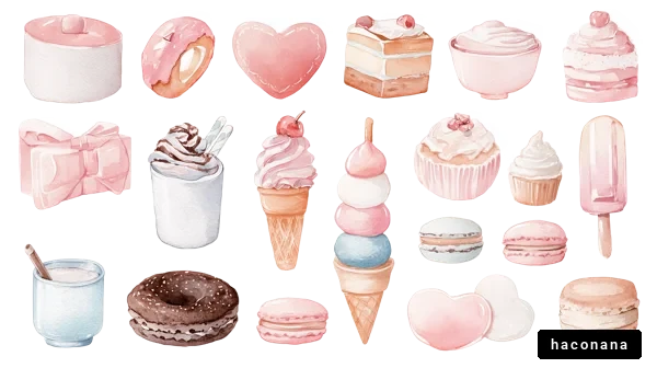 可愛いスイーツのイラスト