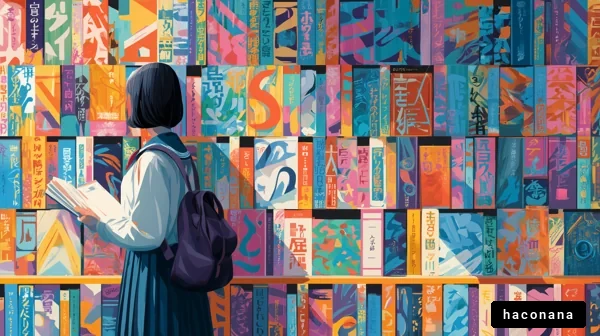 本に囲まれた学生