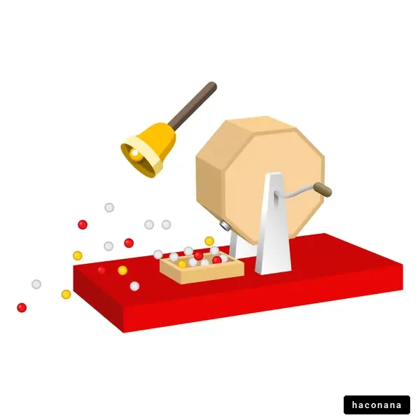 ガラポン抽選会の風景イラスト