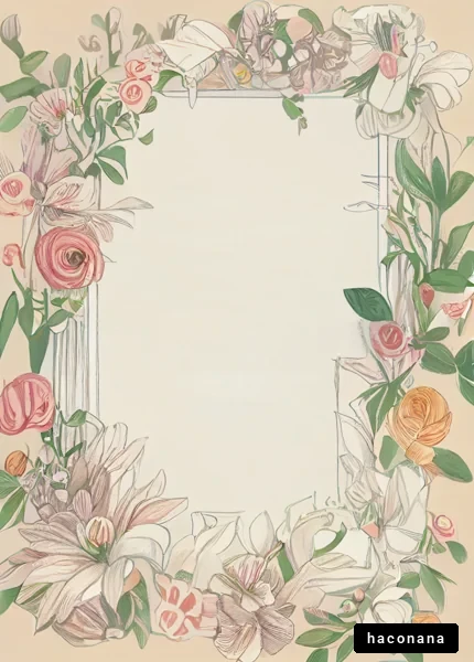 美しい花のフレームデザイン