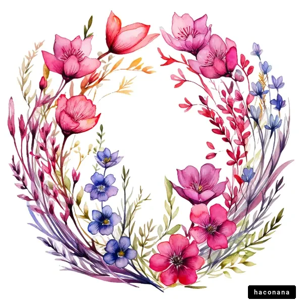 色とりどりの花輪