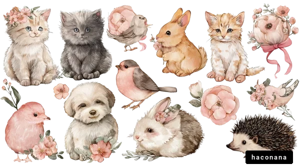 可愛い動物たちのイラスト