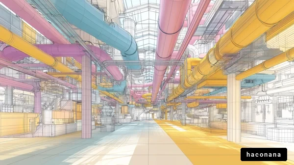 未来的なパイプ構造