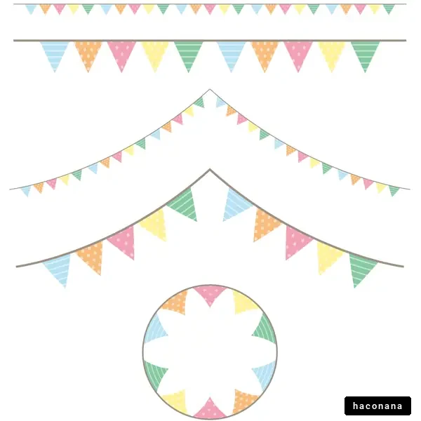 カラフルなガーランドのイラスト