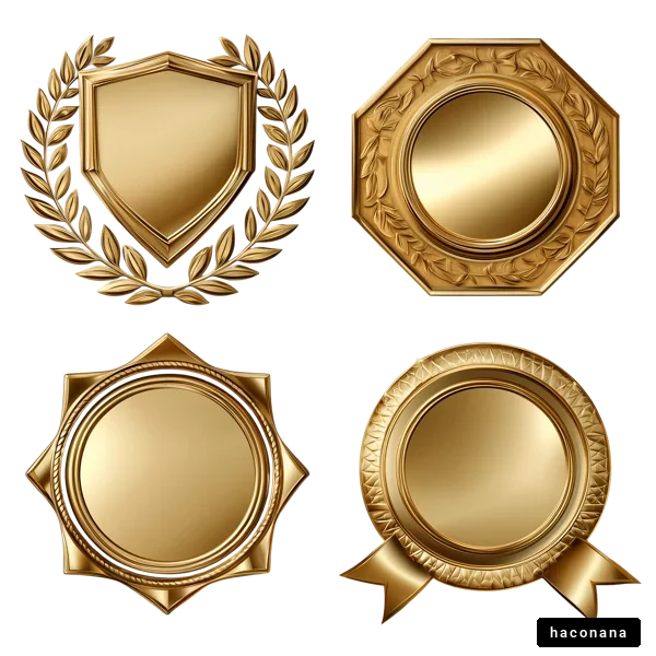 豪華な金メダルとバッジ