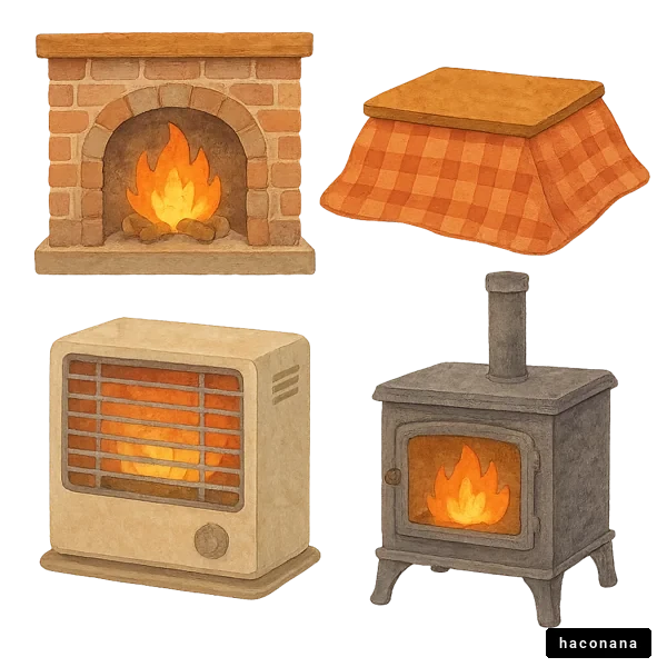 暖かな暖房器具のイラスト