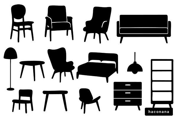 北欧家具のシルエットイラスト集