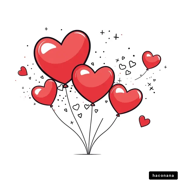 ハートの風船のイラスト