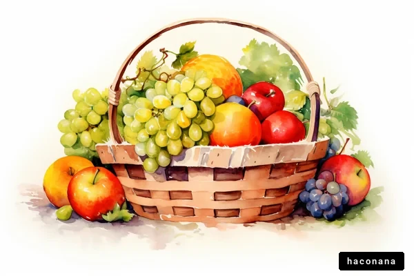 色とりどりの果物のバスケット